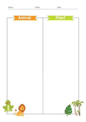 Animal and Plant Sorting Worksheets | Cut and Paste Classification ...