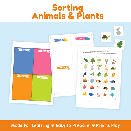 Animal and Plant Sorting Worksheets | Cut and Paste Classification ...