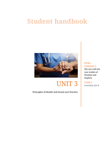 AAQ BTEC Unit 3: Principles of Health and Social Care Practice Learning ...