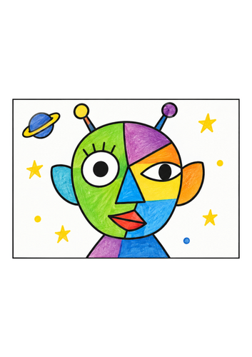 Picasso-Inspired Alien Art Examples – EYFS | Teaching Resources