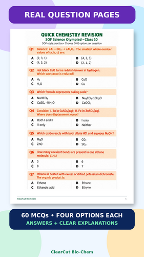 Class 10 Chemistry Olympiad Workbook | 60 MCQs, Answers & Explanations ...