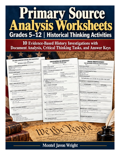Primary Source Analysis Worksheets | KS3–KS4 History | Teaching Resources
