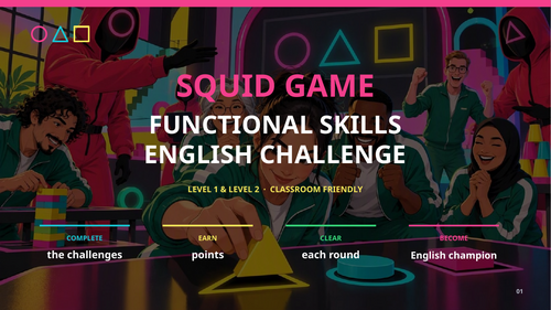 Squid Game Functional Skills English Challenge | Level 1 & Level 2 ...