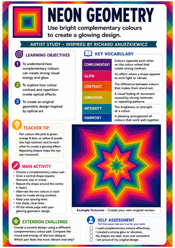 Richard Anuszkiewicz Neon Geometry | Op Art Complementary Colours ...