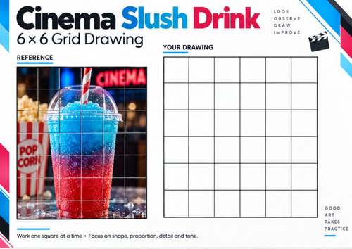 Cinema Slush Drink Grid Drawing Worksheet | Drinks Photography ...