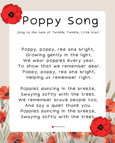 Remembrance Day Songs Pack - EYFS and KS1