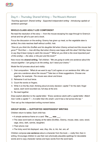 Gruffalo Granny Reception EYFS Planning | Teaching Resources