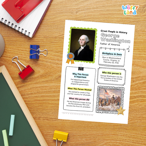 George Washington Biography Research Project | Famous People Worksheets ...