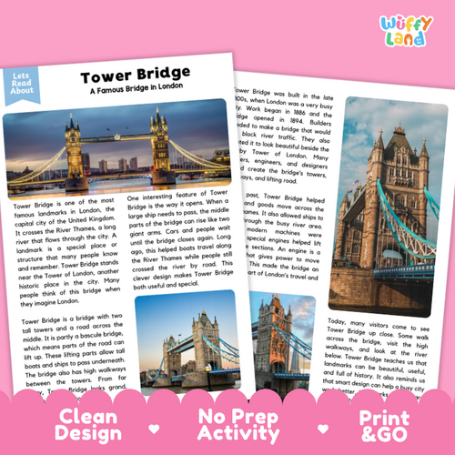 Tower Bridge Reading Comprehension | London Landmark Passages ...