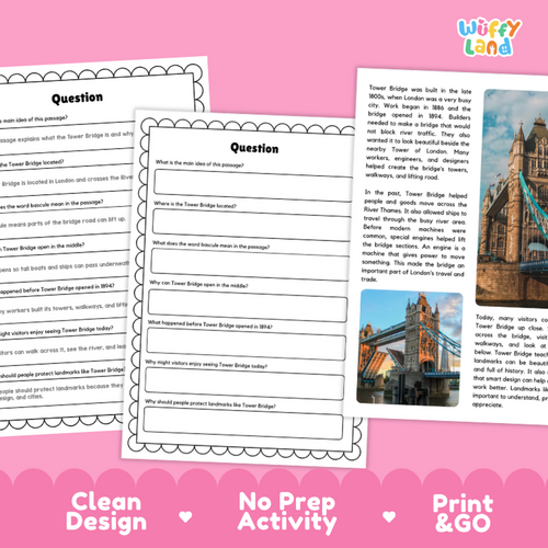 Tower Bridge Reading Comprehension | London Landmark Passages ...
