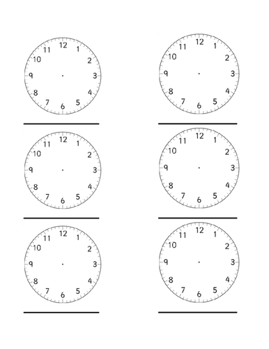 tes    Teaching clock  UK Resources ks1 Blank TES heather2209 by worksheet time  faces