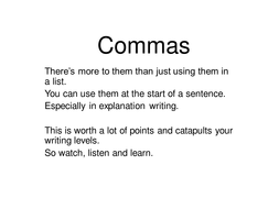 Powerpoint for commas in sentences and planets in solar system using ...