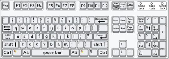 Standard Computer Keyboard Layout with lower case letters by bevevans22