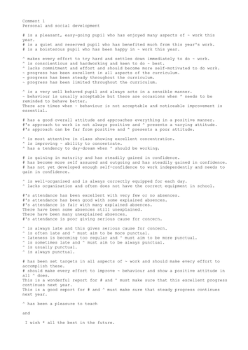 Positive essay comments picture