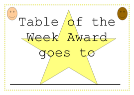 Image result for table of the week