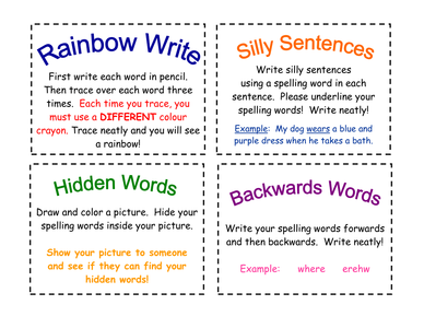 Different words for homework