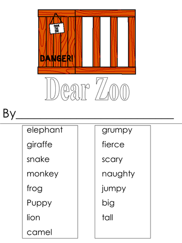 dear zoo literacy activities teaching resources