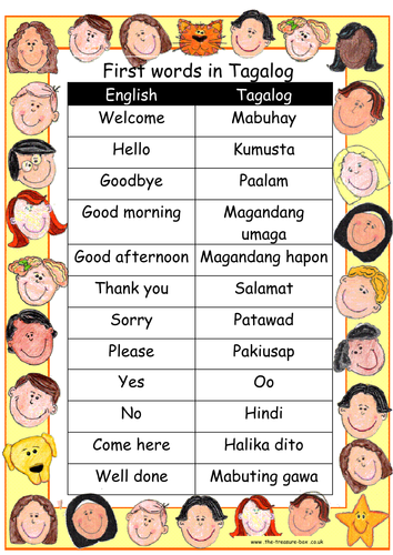 Useful words and phrases in Tagalog ~ ideal for children with a ...