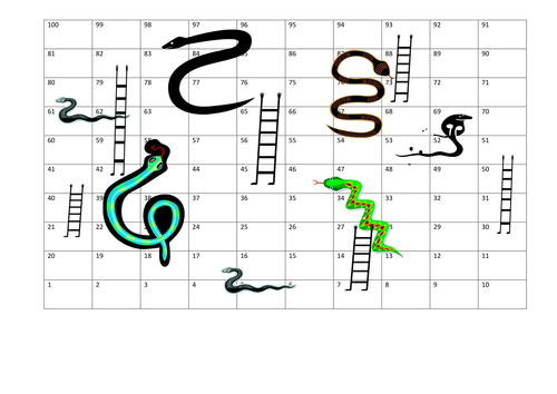 Blank Snakes And Ladders Grid