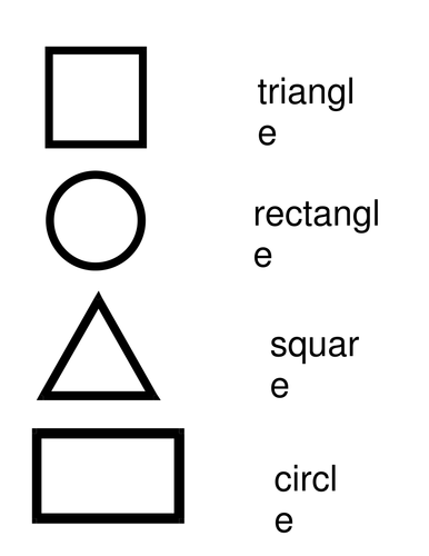 match the shapes worksheet teaching resources