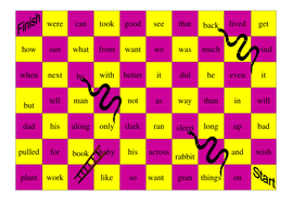 snakes and ladders high frequency word game teaching