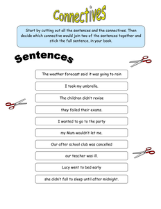 worksheet using of  connectives linked Selection   connectives to speech worksheets time ks1 marks,