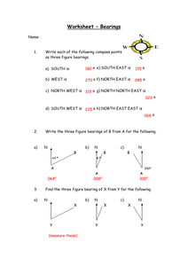 Questions&Extension  worksheet with tes Lesson ks4 Resources   algebra Bearings TES  Worksheet