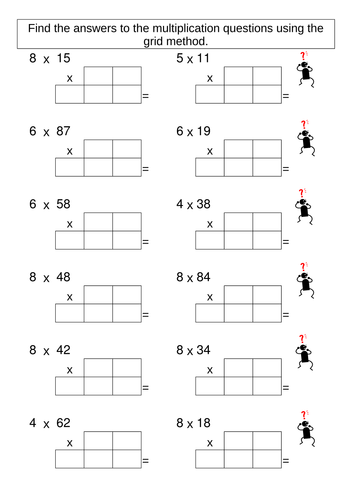  Multiplication Grid Method Worksheet generator By Skettle Teaching Resources TES