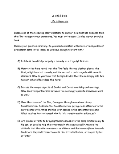 Life is beautiful essay introduction image