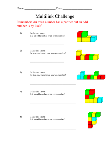 Odd and Even Worksheet and Activity Sheet | Teaching Resources