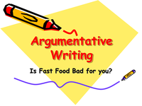 Argumentative Writing - Fast Food Essays by marrocky67 ...