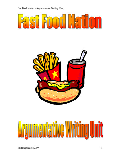 Multi essay for fast food