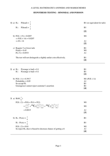 A-level (Post 16) Statistics Revision Worksheets | Teaching Resources