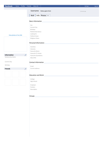 facebook layout template