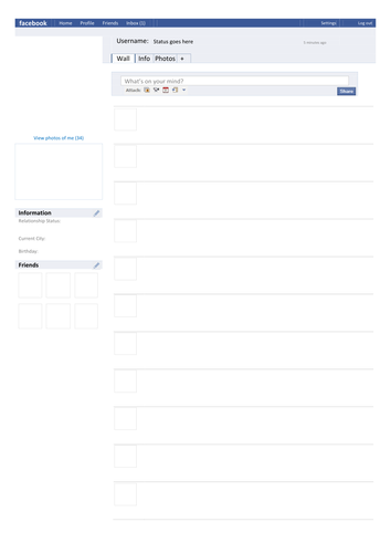 facebook template for students