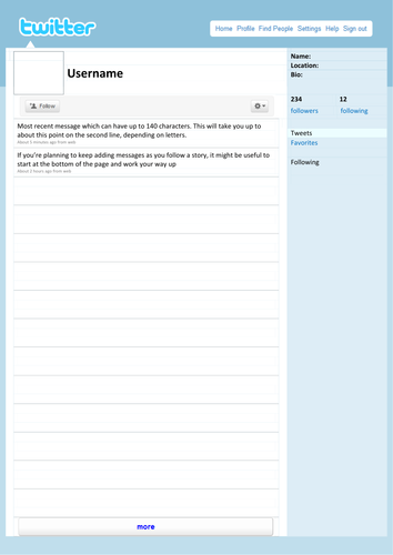 Twitter Template Teaching Resources