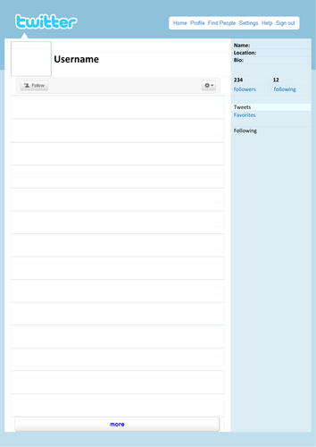 blank twitter template for students