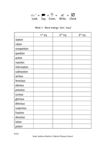 Year 4 Spelling Worksheets Printable Free