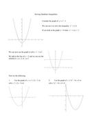 Solving Quadratic Inequalities Worksheet by marcopront | Teaching Resources