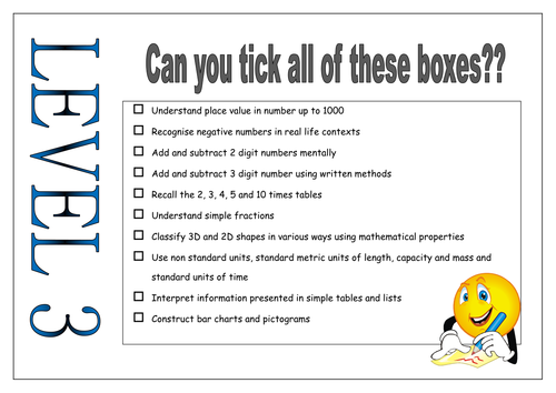 Student Self Assessment Maths Level 3-6