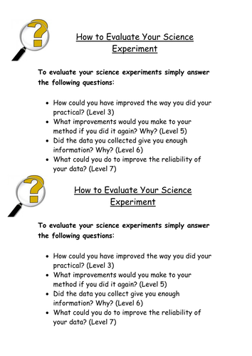 Experiment write up format image