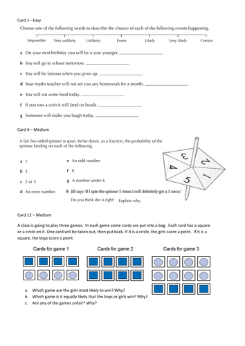 Experimental Probability and Relative Frequency Resources | Tes
