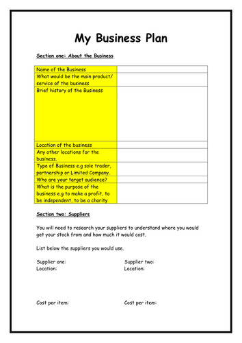 business studies form 1 lesson plan