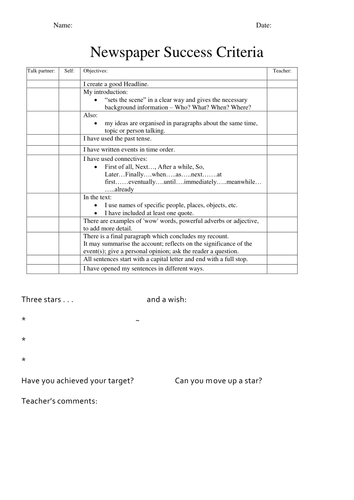 Features of a newspaper report ks2 powerpoint image