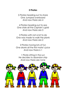 Five Pirates (counting rhymes) by Ibuzzybea - UK Teaching Resources - TES