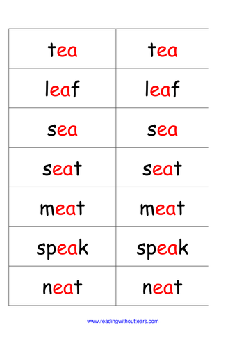 worksheets phonics doc and Readingwithouttears sea by read in Phase words ea spell as 5: