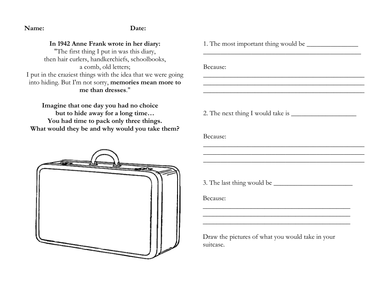 resources ks2 diary writing Writing lesson resources plan Frank's by Anne diary,