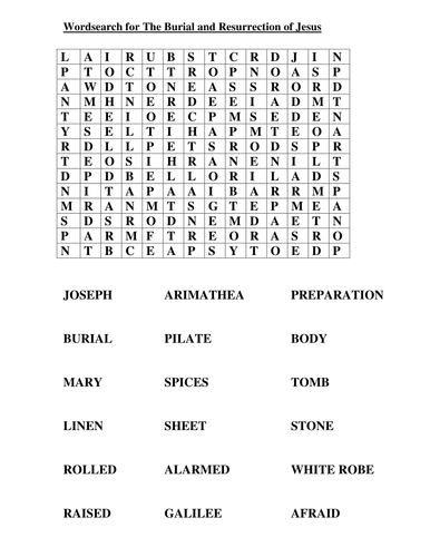 wordsearches key words New Testament stories | Teaching Resources