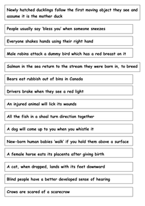 behaviour by Behaviour  Animal Resources: Worksheets, Activities worksheets  eleanorvickers animal