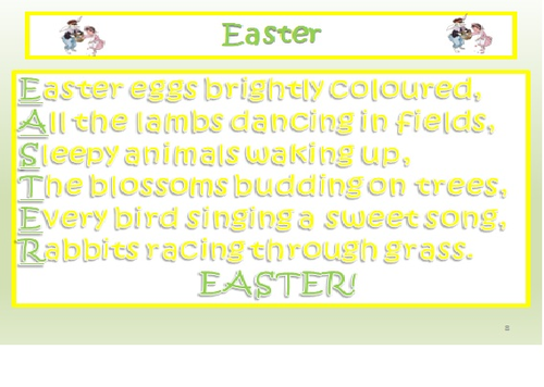 Spring and Easter Poetry Lesson : Acrostic and Free Verse by Alice K ...